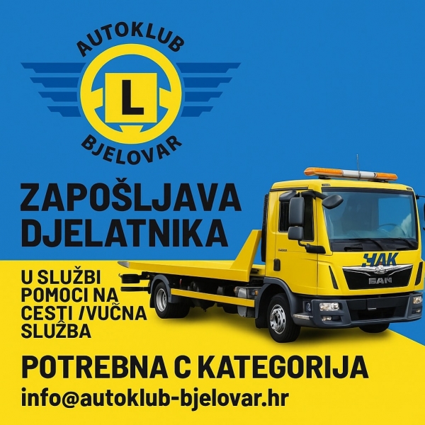 Zapošljavamo! Djelatnik za pomoć na cesti / vučnu službu